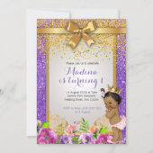 プリンセス1歳の誕生日招待状 招待状 (正面)