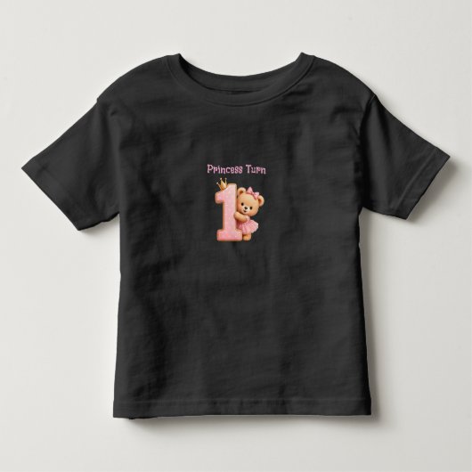 プリンセス1歳の誕生日Tシャツ トドラーTシャツ (正面)