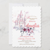 プリンセス1st誕生日パーティー童話 招待状 (正面)