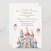 プリンセス1st誕生日招待状、プリンセス城 (正面/裏面)