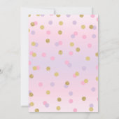 プリンセス1th誕生日招待状ピンクパープル金ゴールド 招待状 (裏面)