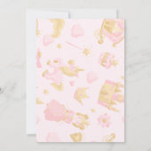 プリンセス2nd誕生日招待状 – ピンク&金ゴールド 招待状 (裏面)