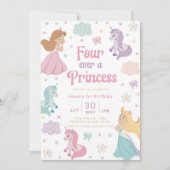 プリンセス4周年招待状。永遠のプリンセス & ユニコーン 招待状 (正面)