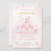 プリンセス4th誕生日パーティの招待状 招待状 (正面)