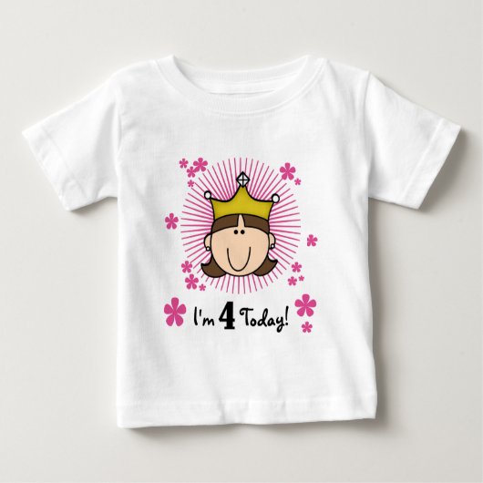 プリンセス4th誕生日Tシャツとギフト ベビーTシャツ (正面)