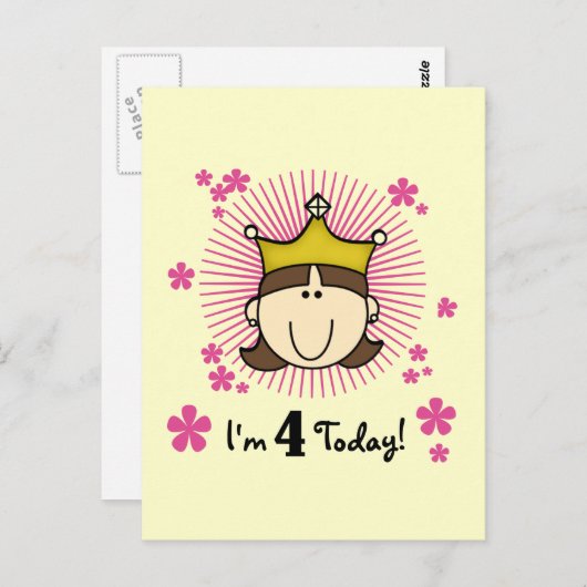 プリンセス4th誕生日Tシャツとギフト ポストカード (正面/裏面)