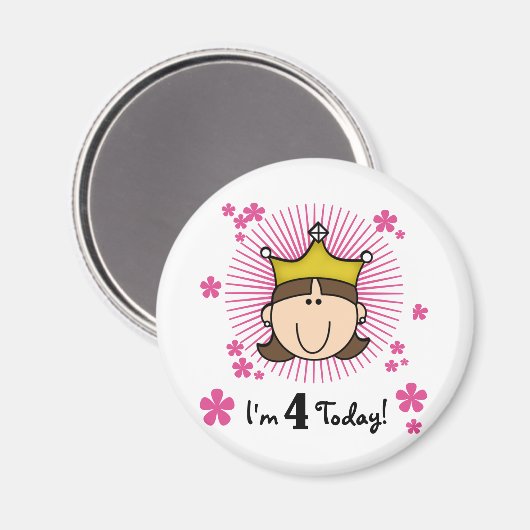 プリンセス4th誕生日Tシャツとギフト マグネット (正面/裏面)