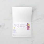 プリンセス5番目の誕生日招待状 招待状 (内部)