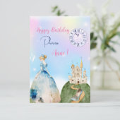 プリンセス　お誕生日おめでとうグリーティング カード (スタンド正面)