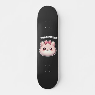 プリンセス かわいい ピンク 猫 リボン デザイン スケートボード
