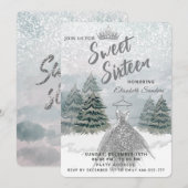 プリンセス・ウォーターカラー冬のワンダーランド スウィート16 招待状 (正面/裏面)