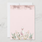 プリンセス ウォーターカラー クラウン フラワー 80歳の誕生日 招待状 (裏面)