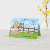 プリンセス、カエル、ユニコーン誕生日カード カード (黄色い花)