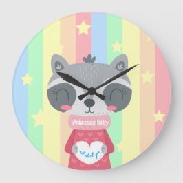 プリンセス キティ ラウンド アクリル ウォール クロック