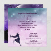 プリンセス&キャッスルガールズパープルバースデーパーティー 招待状 (正面/裏面)