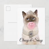 プリンセス·キャッ吹ト·バブル·ガム インビテーションポストカード (正面/裏面)