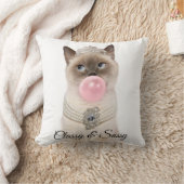 プリンセス·キャッ吹ト·バブル·ガム クッション (ブランケット)