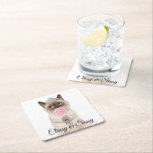 プリンセス·キャッ吹ト·バブル·ガム スクエアペーパーコースター (インサイチュ)