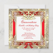 プリンセス キンセアニエラ ゴールド レッド シルバー ホワイト 招待状 (正面)