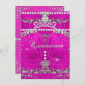 プリンセス キンチェアネラ ピンク ダイヤモンドドレス 招待状 (正面/裏面)