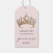 プリンセス クラウン ガール 誕生日パーティー ギフトタグ (正面)