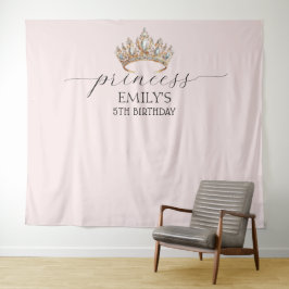 プリンセス クラウン ガール 誕生日パーティー タペストリー