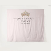 プリンセス クラウン ガール 誕生日パーティー タペストリー (正面(横))