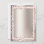 プリンセス クラウン グリッター フレーム アイボリー 誕生日   招待状 (裏面)