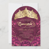 プリンセス クラウン バーガンディ バタフライ キンセアニエラ 招待状 (正面)