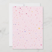 プリンセス クラウン パステル ピンク  フェアリーテイル 5歳 誕生日 招待状 (裏面)