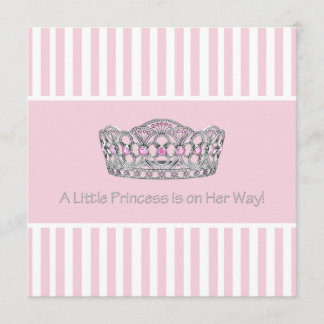 プリンセス クラウン ピンク ホワイト ベビー シャワー 招待状