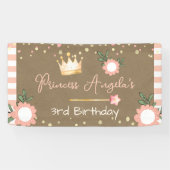 プリンセス クラウン ピンク 女の子 誕生日 クラフト 横断幕 (横)