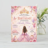 プリンセス クラウン フラワー 誕生日 招待状 (スタンド正面)