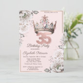 プリンセス クラウン フラワー 35歳の誕生日パーティー 招待状 (スタンド正面)