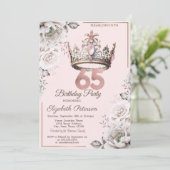 プリンセス クラウン フラワー 65歳の誕生日パーティー 招待状 (スタンド正面)