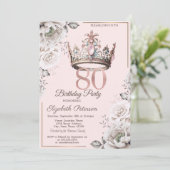 プリンセス クラウン フラワー 80歳の誕生日パーティー 招待状 (スタンド正面)