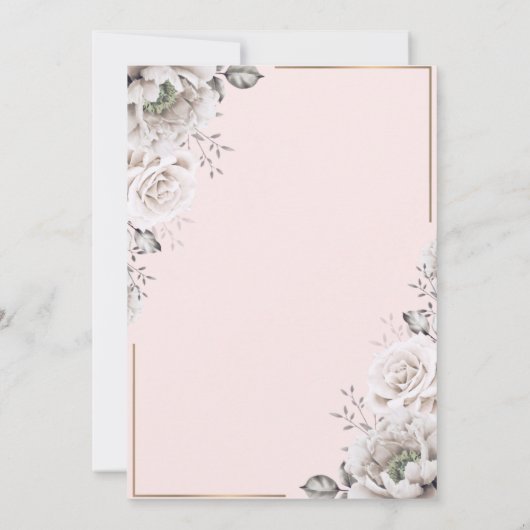 プリンセス クラウン フラワー 80歳 誕生日パーティー 招待状 (裏面)