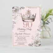 プリンセス クラウン フラワー 90歳の誕生日パーティー 招待状 (スタンド正面)