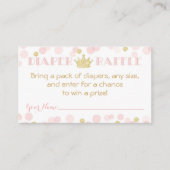 プリンセス クラウン ベビーシャワー おむつくじ チケット エンクロージャーカード (正面)