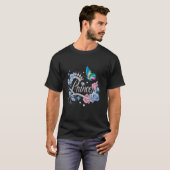 プリンセス クラウン 蝶 フラワーアート Tシャツ (正面フル)