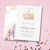 プリンセス クラウン 誕生日パーティー 招待状