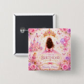 プリンセス クラウン 誕生日 缶バッジ (正面&裏面)