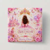 プリンセス クラウン 誕生日 缶バッジ (正面)