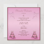 プリンセス ケーキ バースデー パーティー 招待状 (裏面)