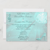 プリンセス コーチ、馬 & ディスコ ボール ウェディング 招待状 (裏面)