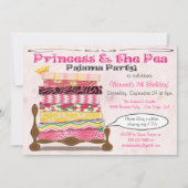 プリンセス&ザピーパジャマバースデーパーティー 招待状 (正面)