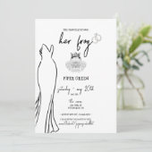 プリンセス&ザフロッグ – B&W -ブライダルシャワー招待状 招待状 (スタンド正面)