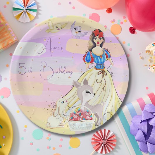 プリンセス・スノーウィー 誕生日 パーティー用紙皿 ペーパープレート