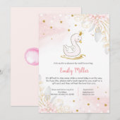 プリンセス スワン ベビーシャワー メールでの招待状 招待状 (正面/裏面)