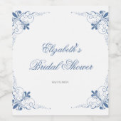 プリンセス・ダイアリーズ ブルー ヴィンテージ ブライダルシャワー ワインラベル (シングルラベル)